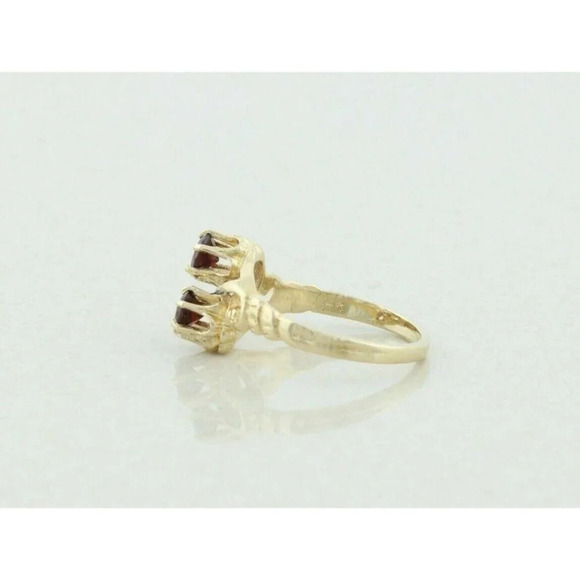 14k Yellow Gold Natural Garnet Band Ring Antique Victorian Ring size 7 - Picture 7 of 9